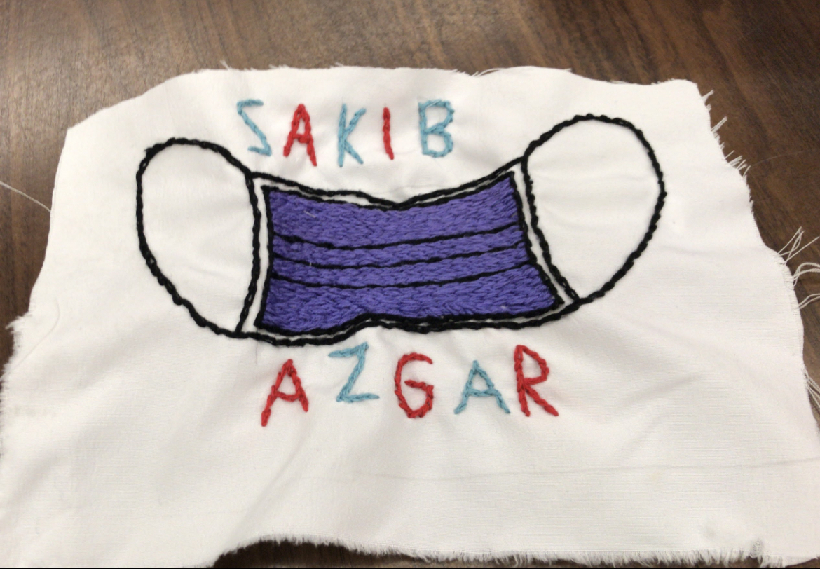 Embroidery of Purple Mask