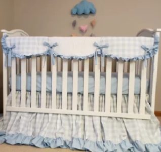 Black Cross Stitch Crib Set